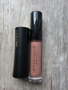 Lancome L'Absolu Rouge Matte Lipstick 217 Nude Shot & Anastasia Toffee Lipgloss